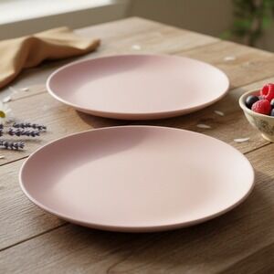 IKEA Dinera Light Pink Salad/Dessert Plates  Set of 2 *